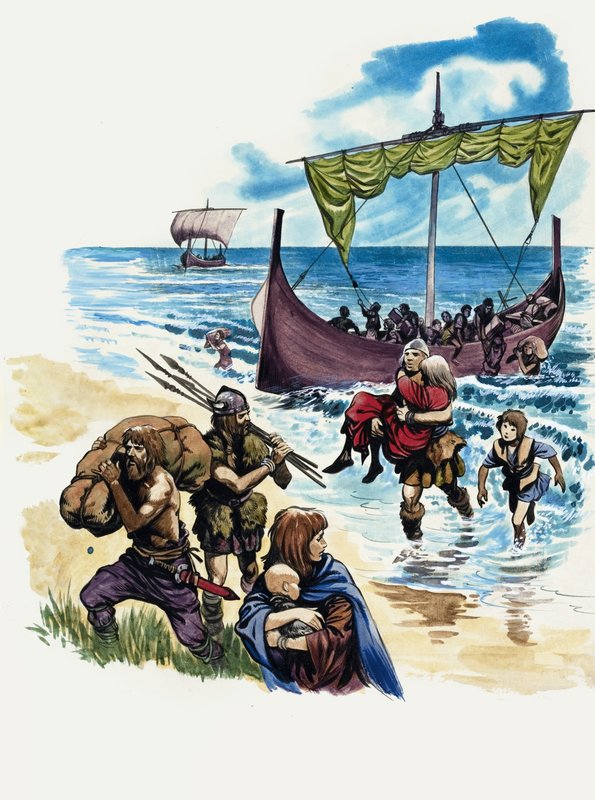 Cudowna historia Wielkiej Brytanii: Sasi osiedlają się w Wielkiej Brytanii autorstwa Peter Jackson