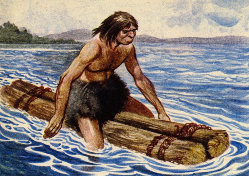 Najwcześniejsza łódź była prawdopodobnie wykonana z połączonych pni drzew autorstwa Peter Jackson