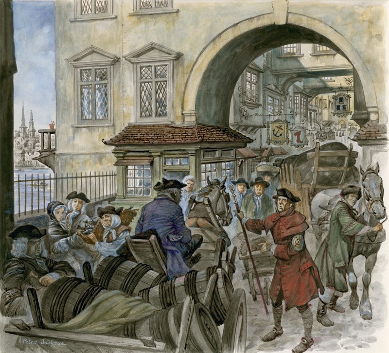 Ruch na Old London Bridge autorstwa Peter Jackson