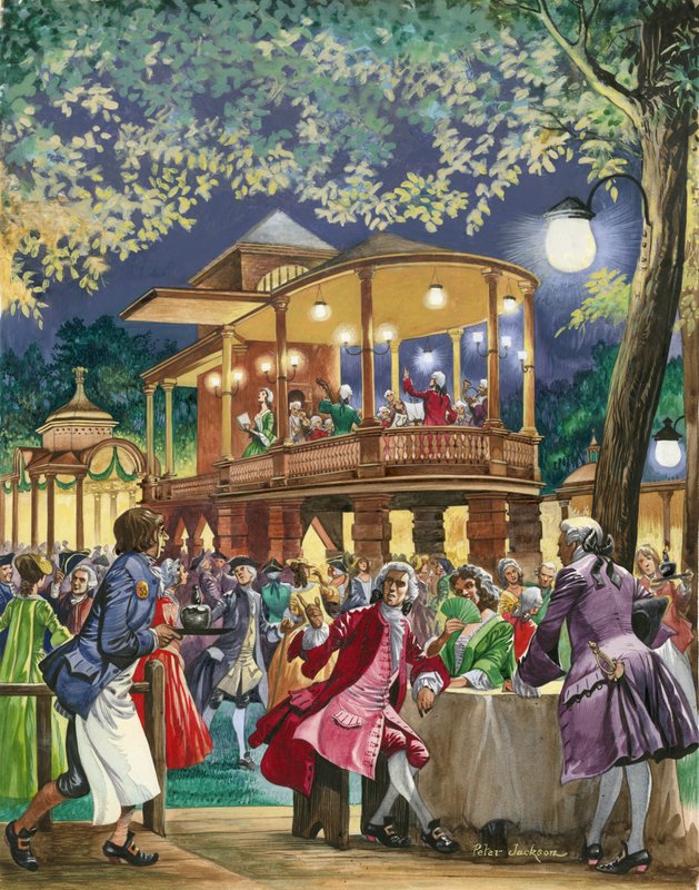 Vauxhall Pleasure Gardens około 1750 autorstwa Peter Jackson