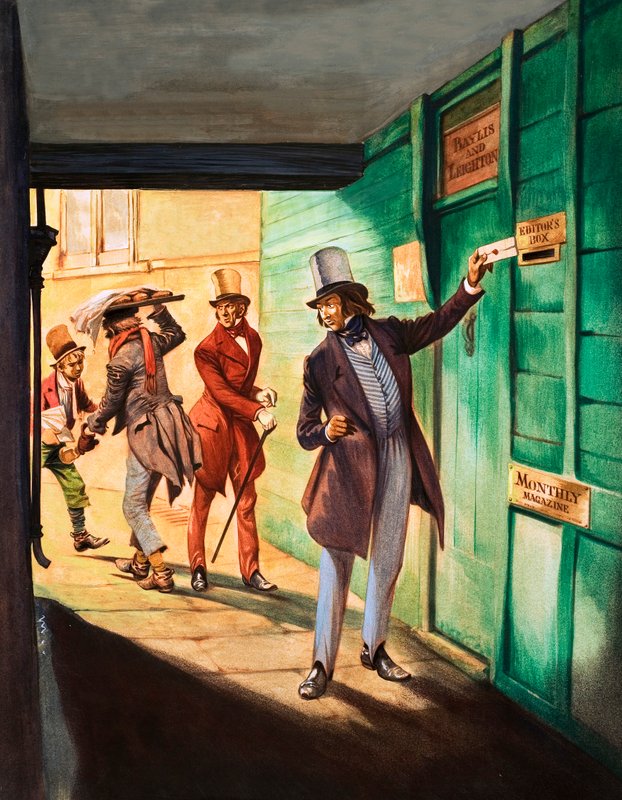 Kiedy byli młodzi: Charles Dickens (gwasz na papierze) autorstwa Peter Jackson