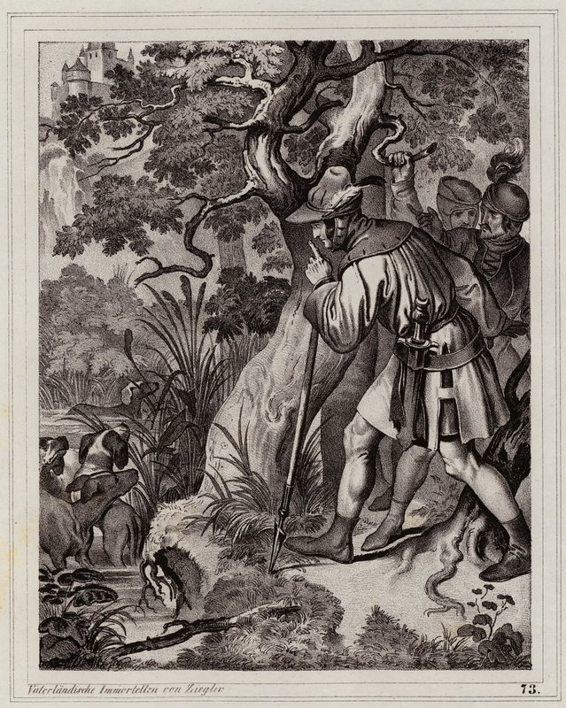 Odkrycie źródeł termalnych w Baden, Austria autorstwa Peter Johann Nepomuk Geiger