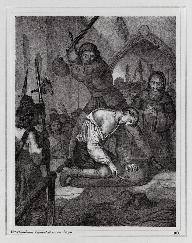 Egzekucja hrabiego Reinstein-Tattenbach autorstwa Peter Johann Nepomuk Geiger