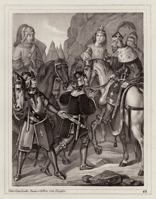 Ludwik Pobożny, król Franków i Święty Cesarz Rzymski (rycina) autorstwa Peter Johann Nepomuk Geiger