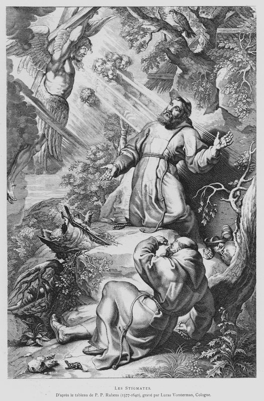 Stygmaty św. Franciszka (lito) autorstwa Peter Paul (after) Rubens