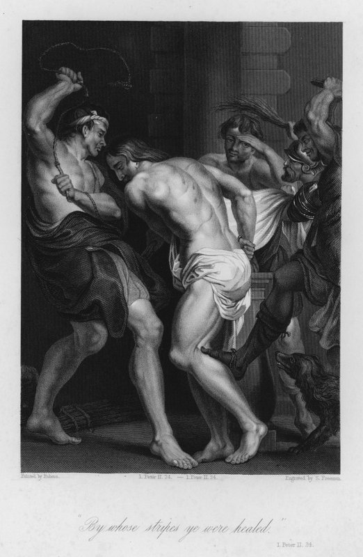 Biczowanie Chrystusa, I Piotr II, 24 (rycina) autorstwa Peter Paul (after) Rubens