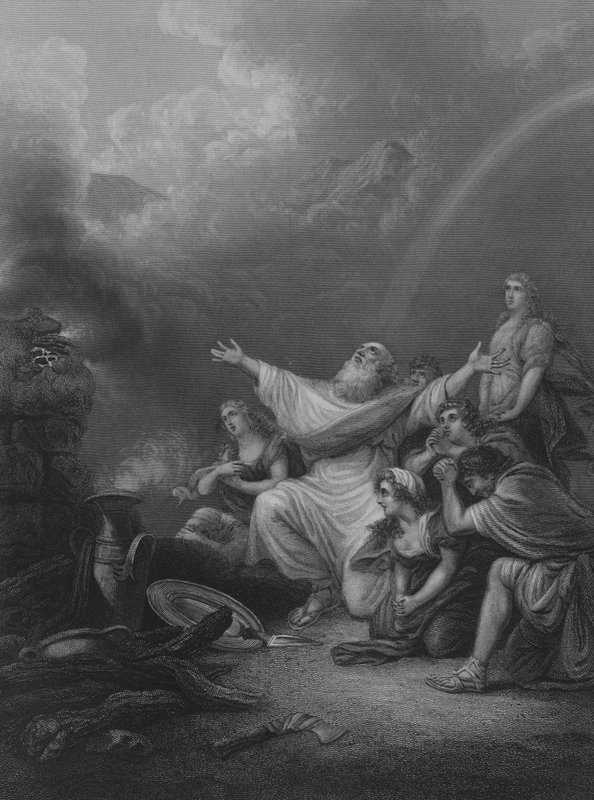 Ofiara Noego autorstwa Philippe Jacques de Loutherbourg
