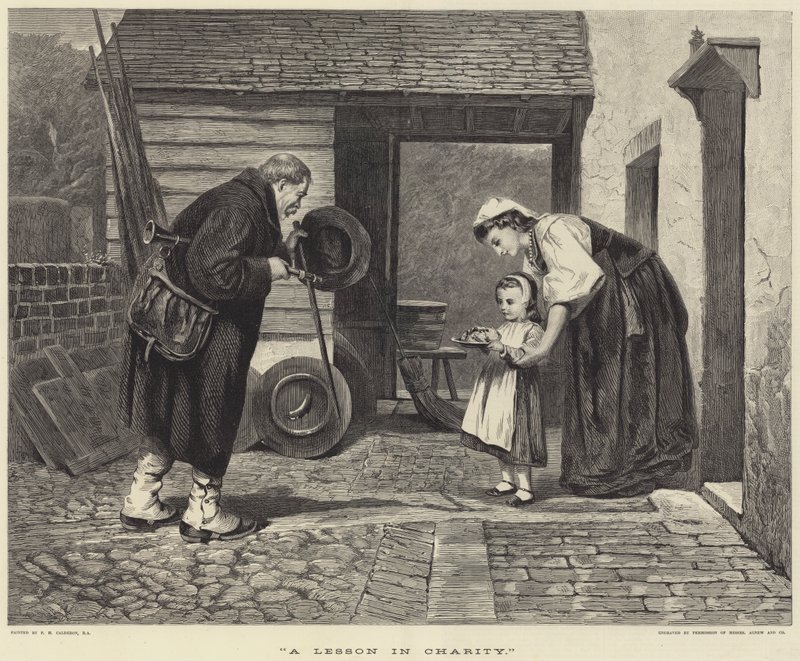 Lekcja dobroczynności autorstwa Philip Hermogenes Calderon