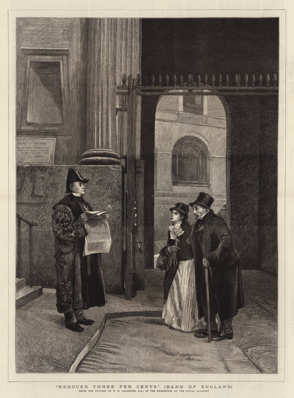 Obniżone trzy procenty, Bank Anglii autorstwa Philip Hermogenes Calderon