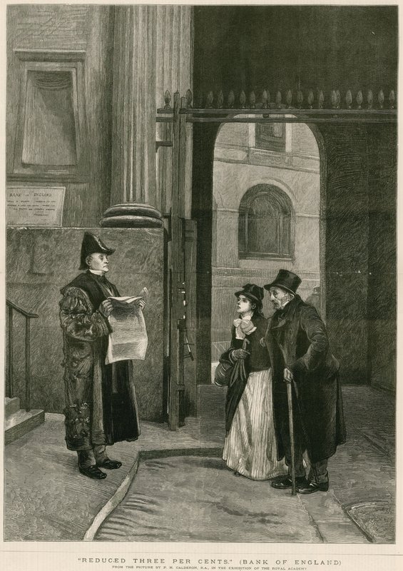Obniżone trzy procenty, Bank Anglii autorstwa Philip Hermogenes Calderon