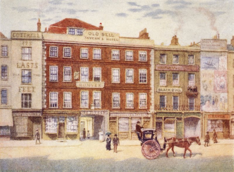 Old Bell Inn i Black Bull, z Holborn, 1897 autorstwa Philip Norman