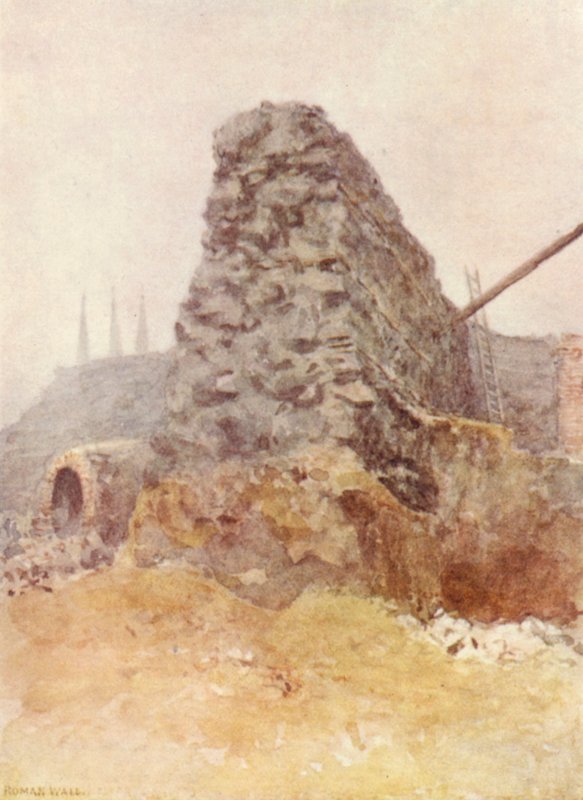Pozostałości muru rzymskiego, Newgate, 1903 autorstwa Philip Norman