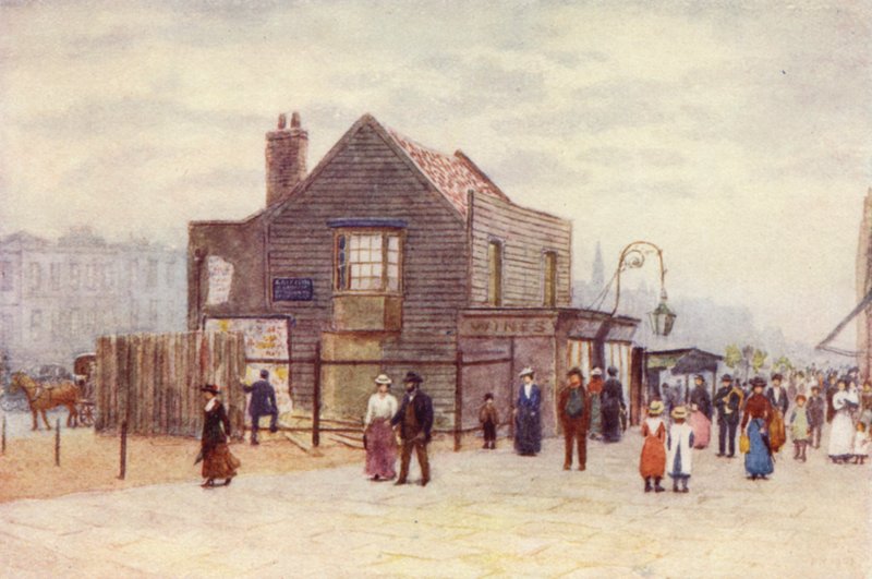 Vine Tavern, Mile End, patrząc na zachód, 1903 autorstwa Philip Norman