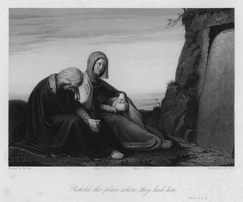 Maryi przy Grobie, Marka XVI, 6 (rycina) autorstwa Philipp (after) Veit