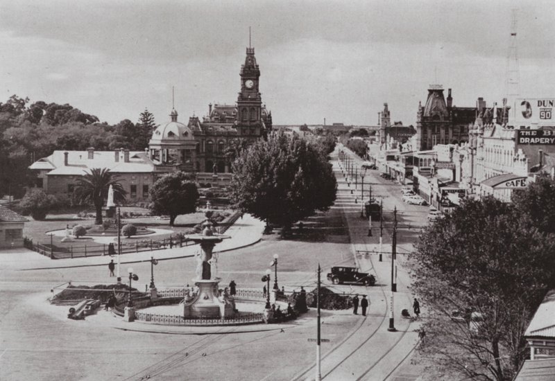 Widok na Bendigo, Victoria (zdjęcie czarno-białe) autorstwa Photographer Australian