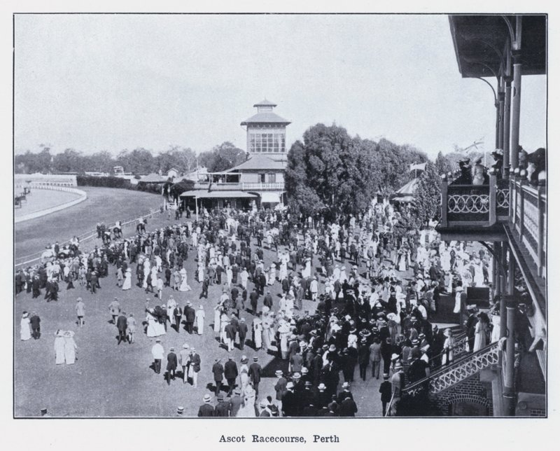 Tor wyścigowy Ascot, Perth (zdjęcie czarno-białe) autorstwa Photographer Australian