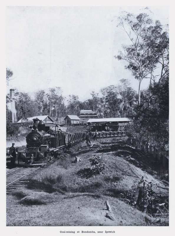 Wydobycie węgla w Bundamba, niedaleko Ipswich (zdjęcie czarno-białe) autorstwa Photographer Australian
