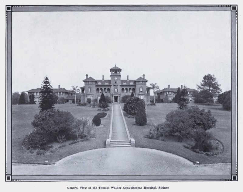 Widok ogólny szpitala Thomas Walker Convalescent Hospital, Sydney (zdjęcie czarno-białe) autorstwa Photographer Australian