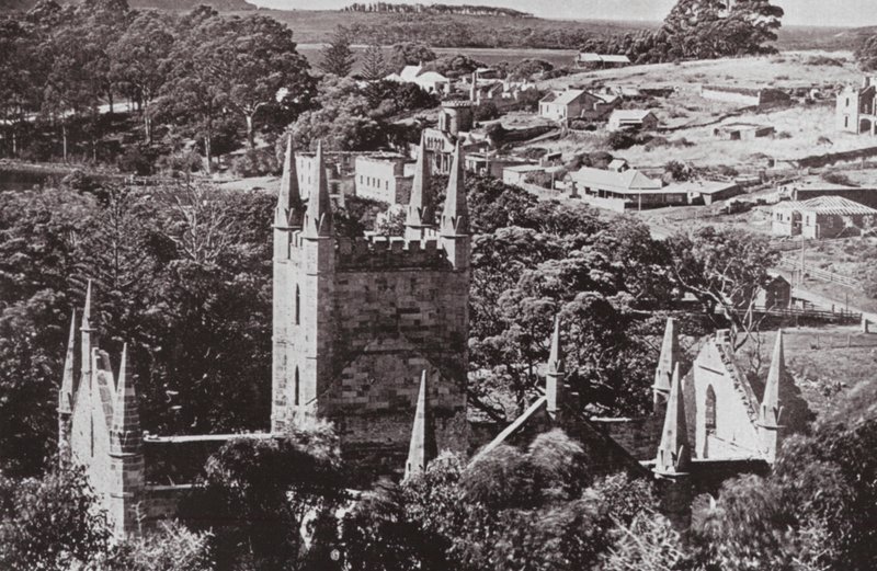 Historyczny Port Arthur, Tasmania (zdjęcie czarno-białe) autorstwa Photographer Australian