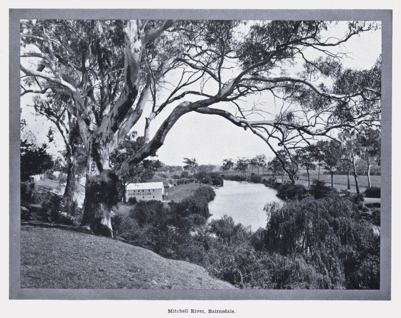 Rzeka Mitchell, Bairnsdale (zdjęcie czarno-białe) autorstwa Photographer Australian