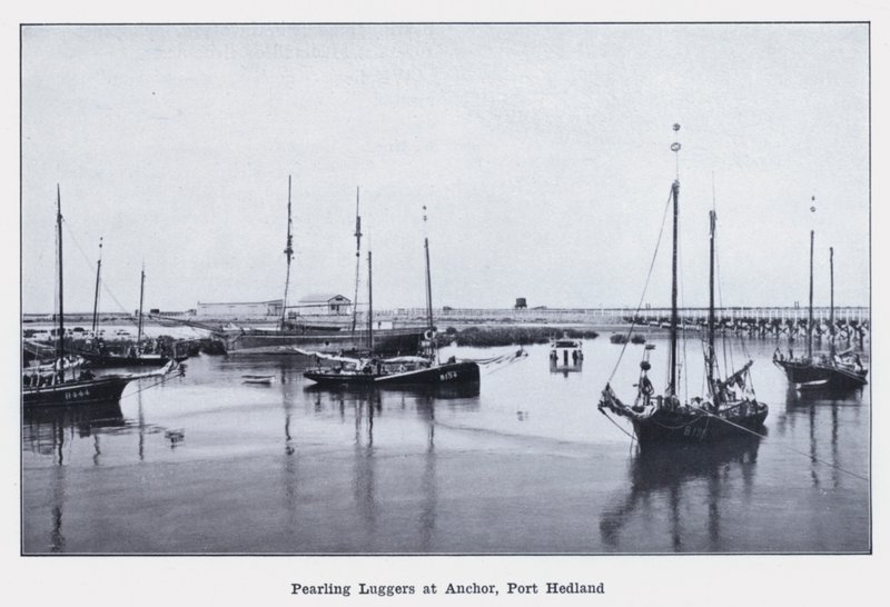 Luggery perłowe w Anchor, Port Hedland (zdjęcie czarno-białe) autorstwa Photographer Australian