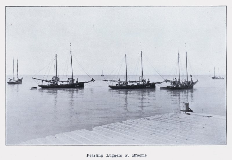 Luggery perłowe w Broome (zdjęcie czarno-białe) autorstwa Photographer Australian