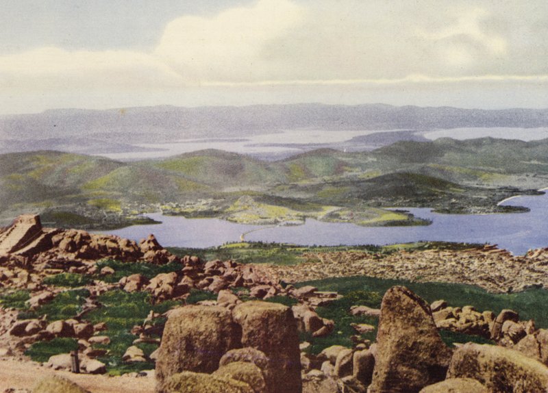 Tasmania: Panorama z Pinnacle (kolorowe zdjęcie) autorstwa Photographer Australian