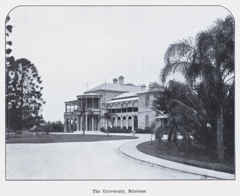 Uniwersytet, Brisbane (zdjęcie czarno-białe) autorstwa Photographer Australian