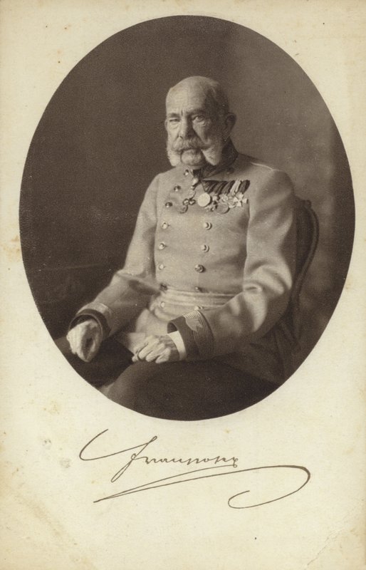 Cesarz Austrii Franciszek Józef I (zdjęcie czarno-białe) autorstwa Photographer Austrian
