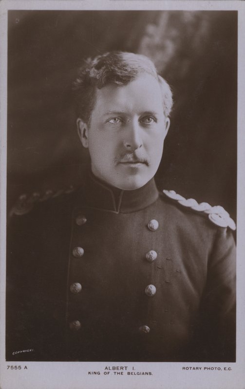 Albert I, król Belgii (zdjęcie czarno-białe) autorstwa Photographer Belgian