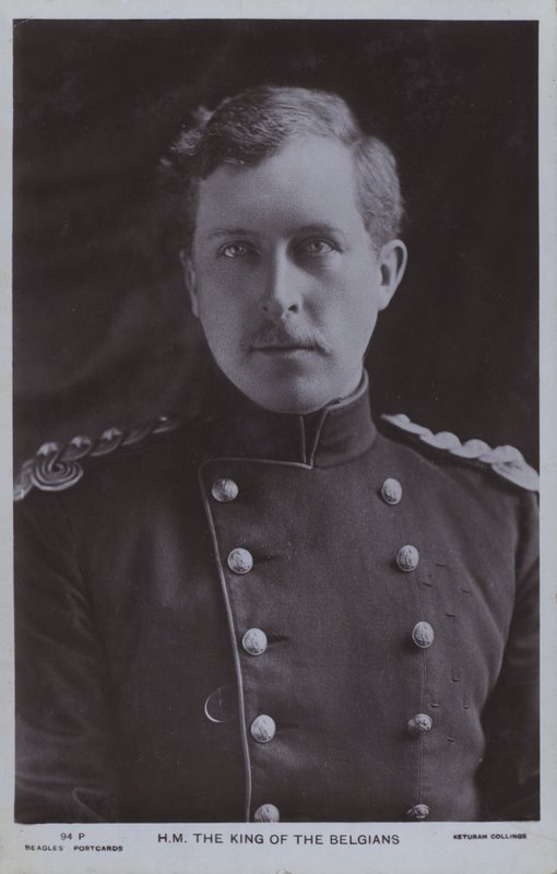 Albert I, król Belgii (zdjęcie czarno-białe) autorstwa Photographer Belgian