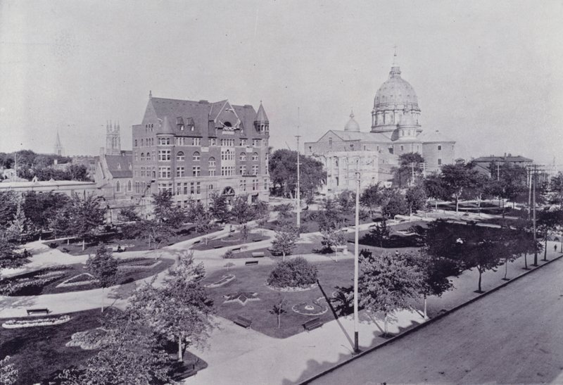 Kanada: Nowa katedra św. Piotra, Montreal (zdjęcie czarno-białe) autorstwa Photographer Canadian