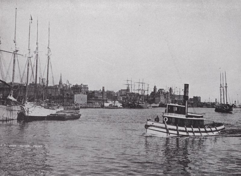 Harbour Front, St John, New Brunswick (zdjęcie czarno-białe) autorstwa Photographer Canadian