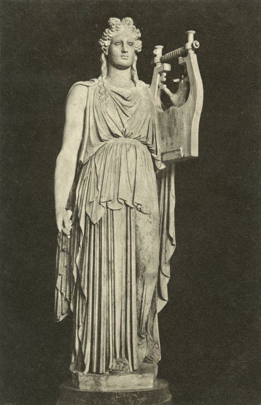 Apollo Barberini, antyczna rzeźba rzymska w zbiorach Glyptothek, Monachium, Niemcy (zdjęcie czarno-białe) autorstwa Photographer German