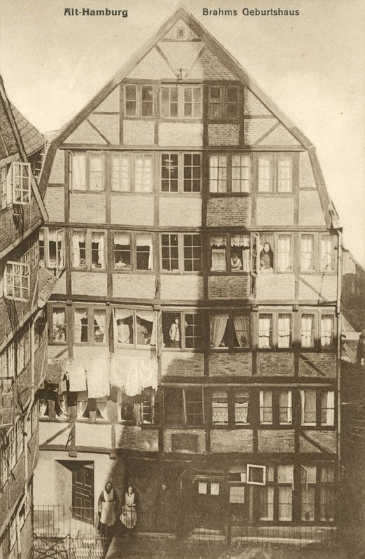 Miejsce urodzenia Johannesa Brahmsa, Hamburg, Niemcy (zdjęcie czarno-białe) autorstwa Photographer German