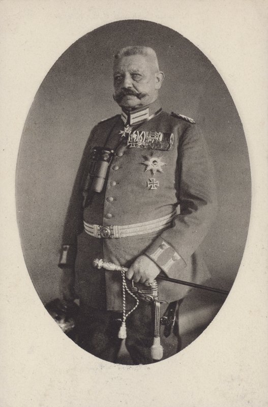 Feldmarszałek Paul von Hindenburg, dowódca armii niemieckiej w I wojnie światowej (zdjęcie czarno-białe) autorstwa Photographer German