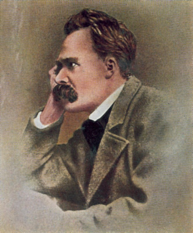 Friedrich Nietzsche, niemiecki filozof (zdjęcie kolorowe) autorstwa Photographer German