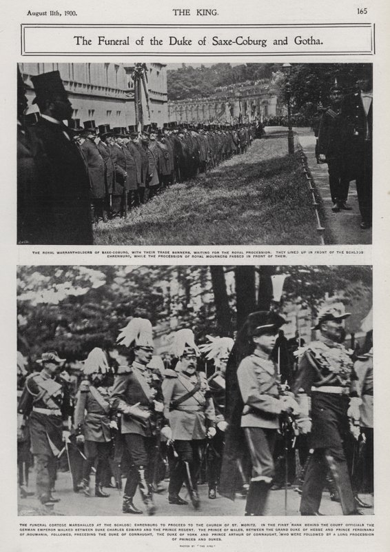 Pogrzeb Alfreda, księcia Sachsen-Coburg i Gotha, drugiego syna królowej Wiktorii i księcia Alberta, Coburg, Niemcy autorstwa Photographer German