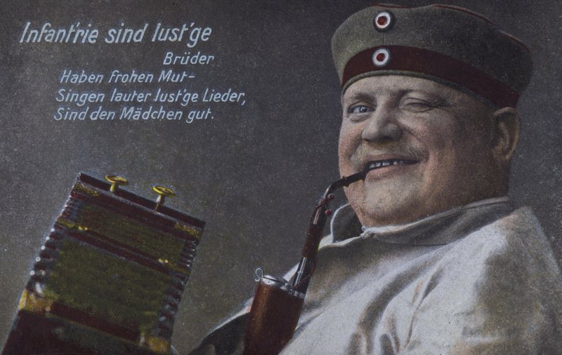Niemiecki żołnierz palący fajkę (kolorowe zdjęcie) autorstwa Photographer German