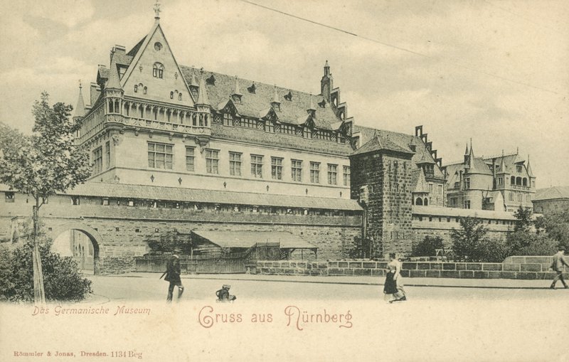 Germanisches Nationalmuseum, Norymberga (zdjęcie czarno-białe) autorstwa Photographer German