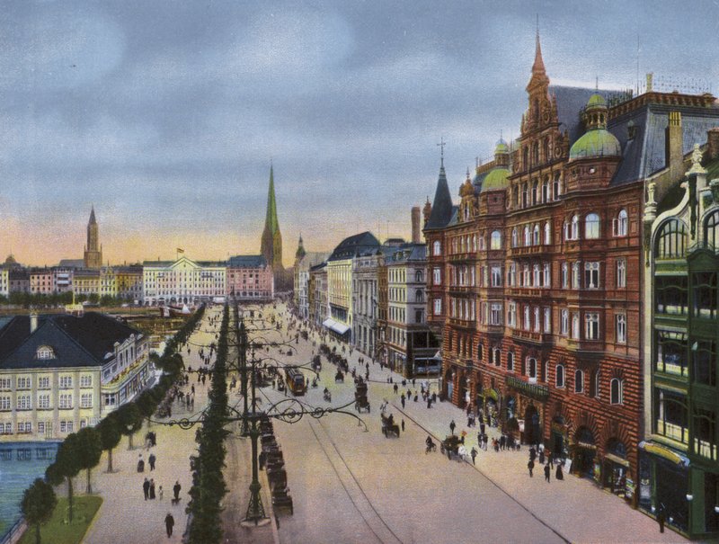 Hamburg: Jungfernstieg z Alsterdamm (zdjęcie) autorstwa Photographer German