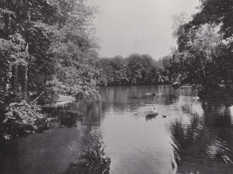 W Tiergarten, Neuer See (zdjęcie czarno-białe) autorstwa Photographer German