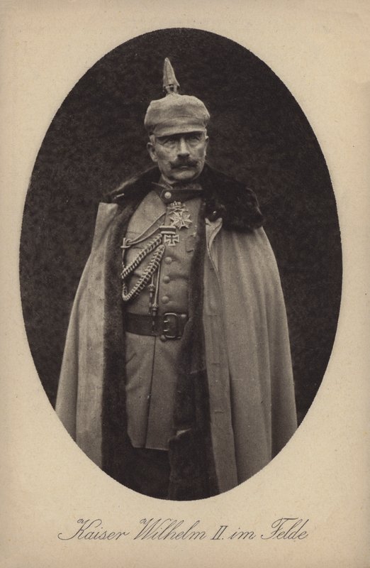 Kaiser Wilhelm II Niemiec w mundurze wojskowym (zdjęcie czarno-białe) autorstwa Photographer German