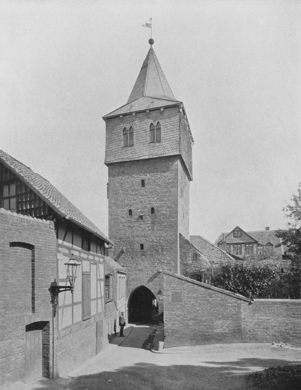 Kehrwiederturm (zdjęcie czarno-białe) autorstwa Photographer German