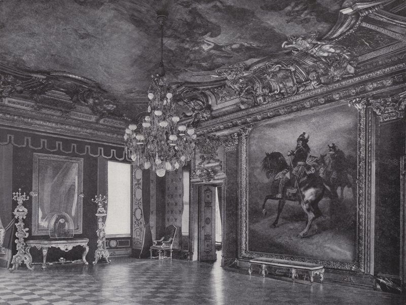 Zamek Królewski, Sala Czerwonego Orła (zdjęcie czarno-białe) autorstwa Photographer German