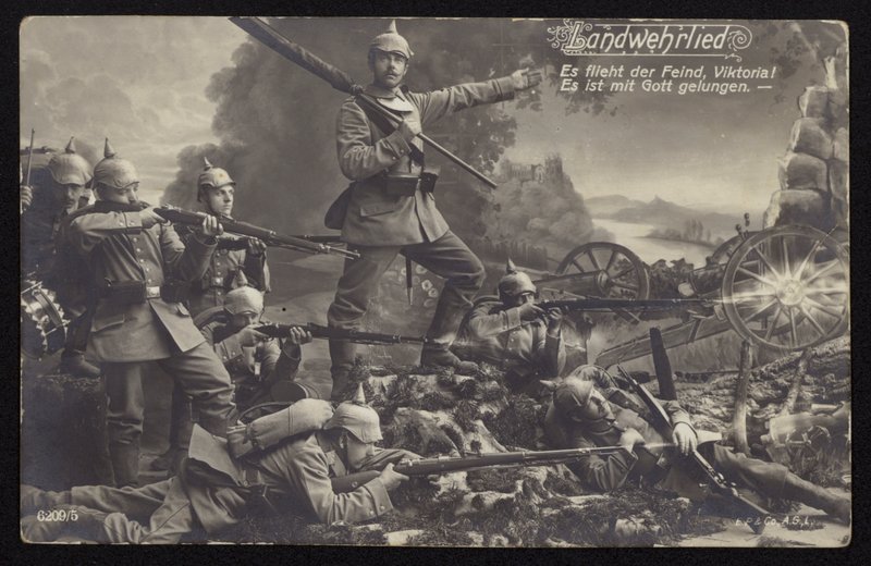 Landwehrlied (pieśń wojskowa) (zdjęcie czarno-białe) autorstwa Photographer German