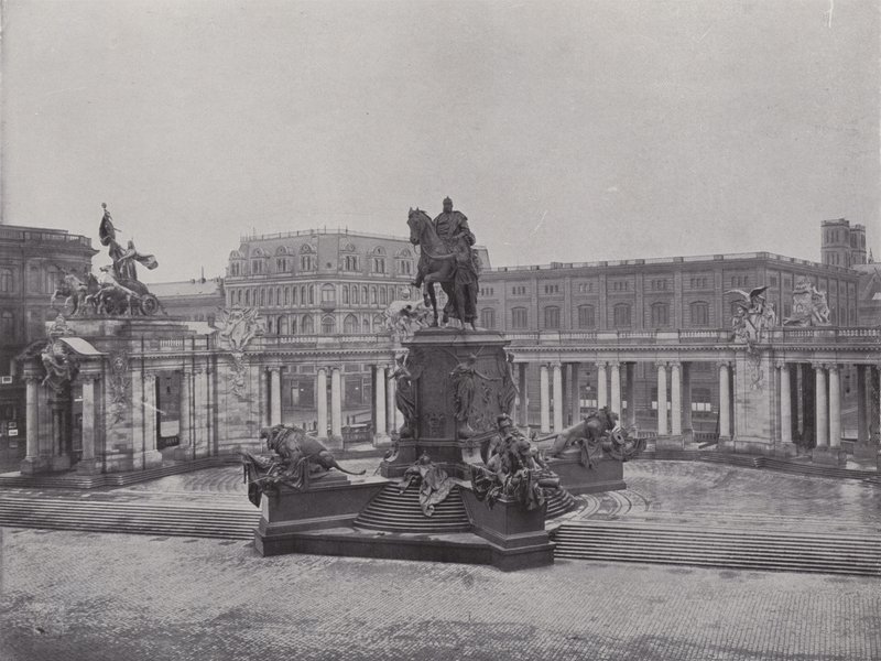 Nationaldenkmal Kaiser Wilhelm I (czarno-białe zdjęcie) autorstwa Photographer German