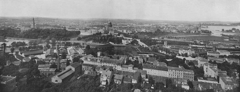 Panorama Poczdamu (zdjęcie czarno-białe) autorstwa Photographer German