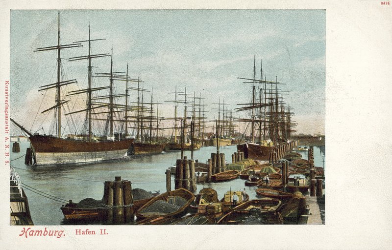 Port, Hamburg (kolorowe zdjęcie) autorstwa Photographer German