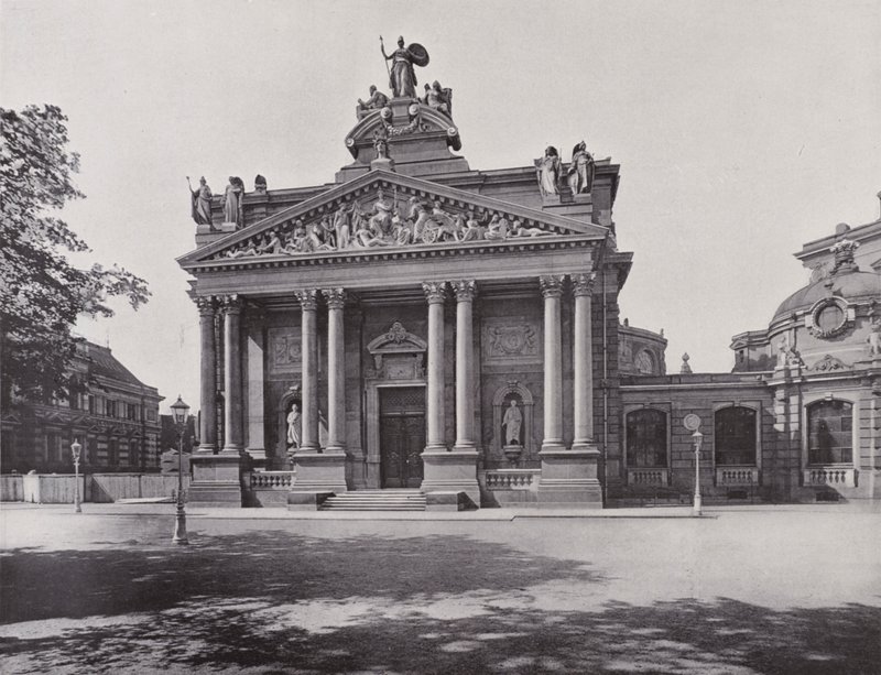 Portal Akademii Sztuki (zdjęcie czarno-białe) autorstwa Photographer German